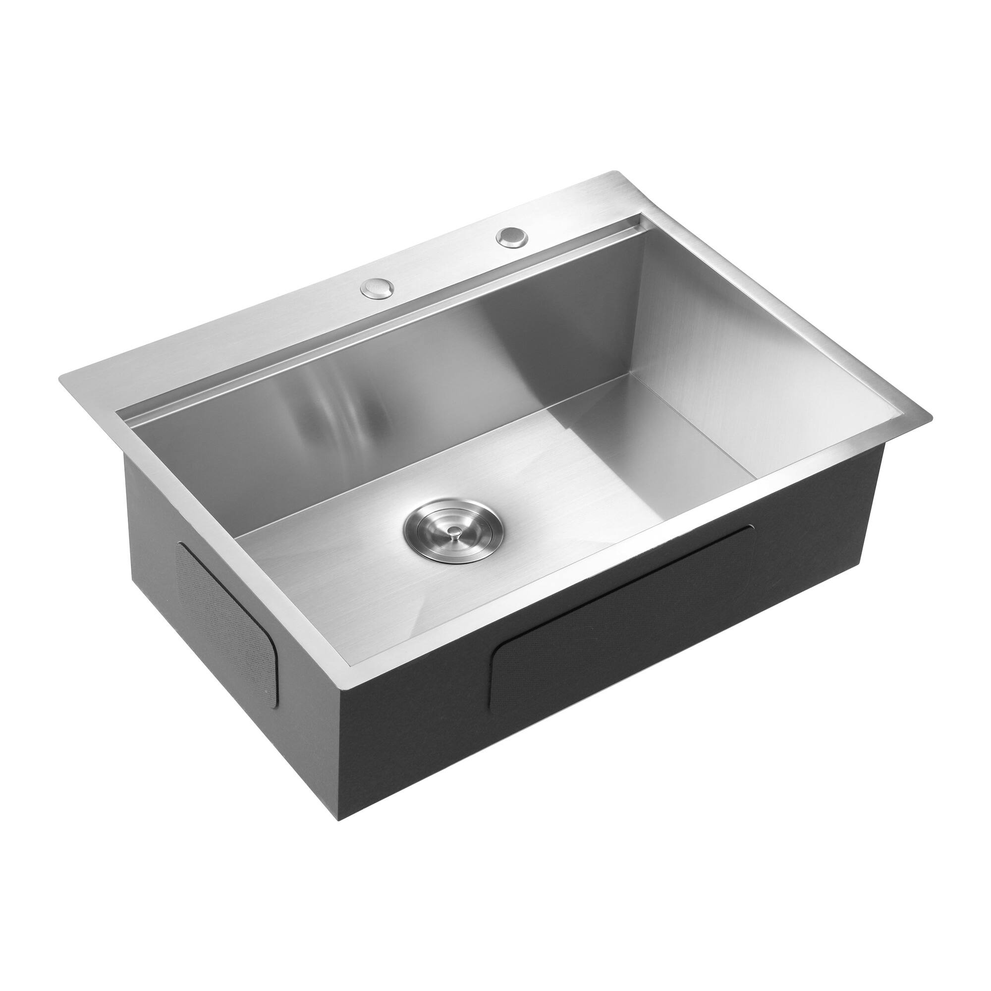 Alt View 4. ELEMENT ACE - 33" Drop-in Single Bowl Stainless Steel Kitchen Sink with Workstation - Brushed Nickel.