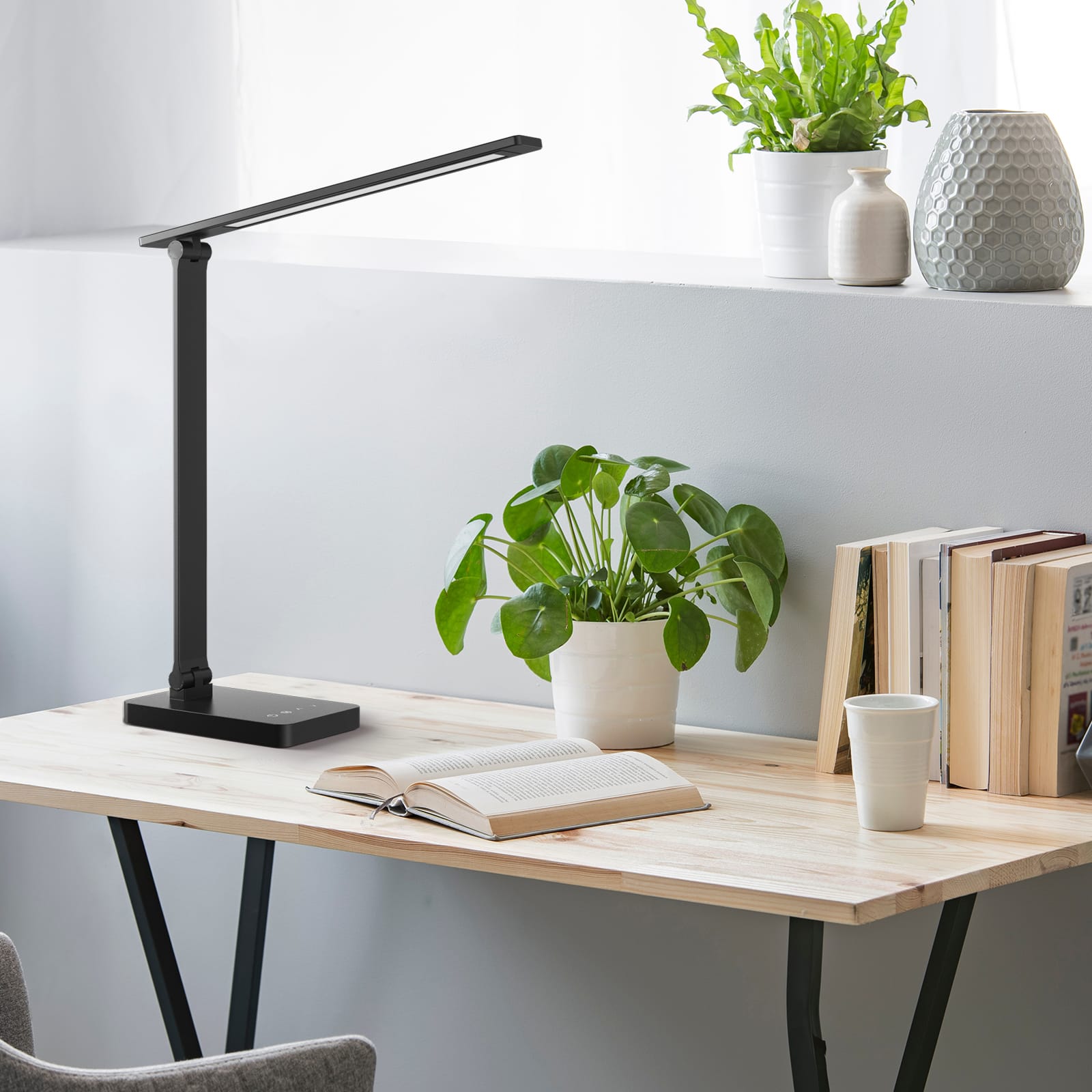 Alt View 6. Lepro - LED Desk Lamp - 9.5W 750LM Touch Control, 5 Brightness Level - Black - Black.