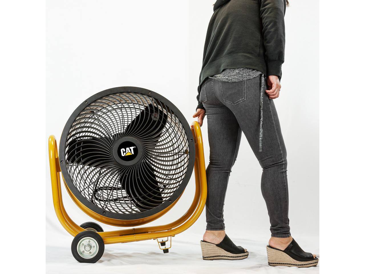 Alt View 9. Caterpillar - Caterpillar CF-HVD-24AC-YW 24" High-Velocity Industrial Fan - 6500 CFM, 3-Speed, 360° Tilt (Yellow, 3-in-1).