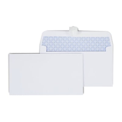 Front. Staples - QuickStrip EasyClose Self Seal Security Tinted #6 3/4 Business Envelopes, 3 5/8" x 6 1/2", 100/Box - White.
