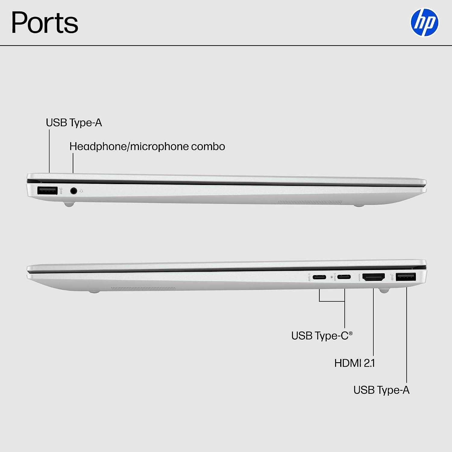 Ports

- USB Type-A
- Headphone/microphone combo
- USB Type-C
- HDMI 2.1
- USB Type-A