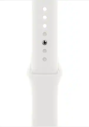 Front. Apple - Apple Watch Band - Sport Band (45mm) - White - M/L - White.
