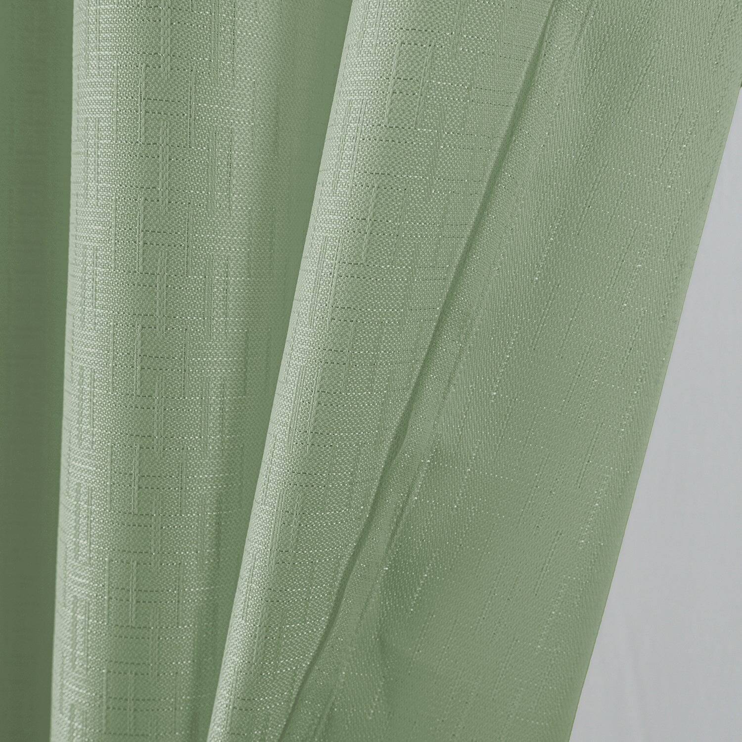 Left. RT Designers Collection - RT Designers Collection 100% Polyester 140 GSM Sedona Jacquard Grommet Curtain Panel 54" x 90" Sage - Sage.