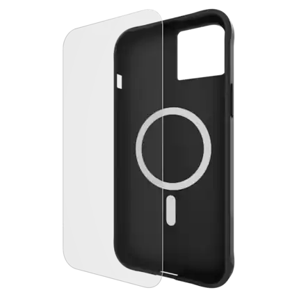 Front. Case-Mate - Case-Mate tough case & Screen Protector for bundle pack for iphone 15 plus - Black.