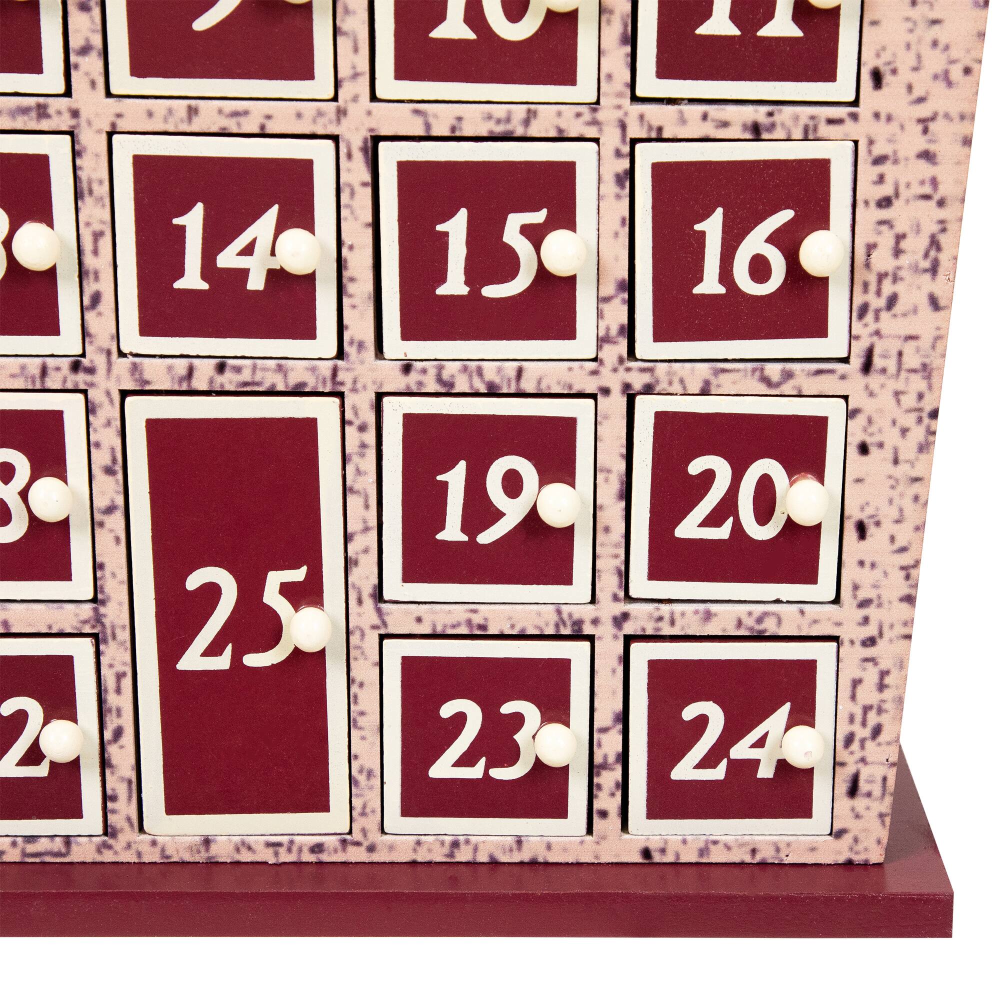 Alt View 7. Northlight - Holiday House Christmas Advent Calendar - 15" - Red.