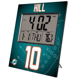 Keyscaper - Tyreek Hill Miami Dolphins Digital Desk & Wall Clock - Multicolor