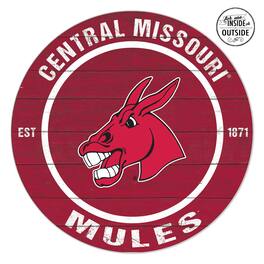 Jardine - Central Missouri Mules 20'' x 20'' Indoor/Outdoor Team Color Circle Sign - Red