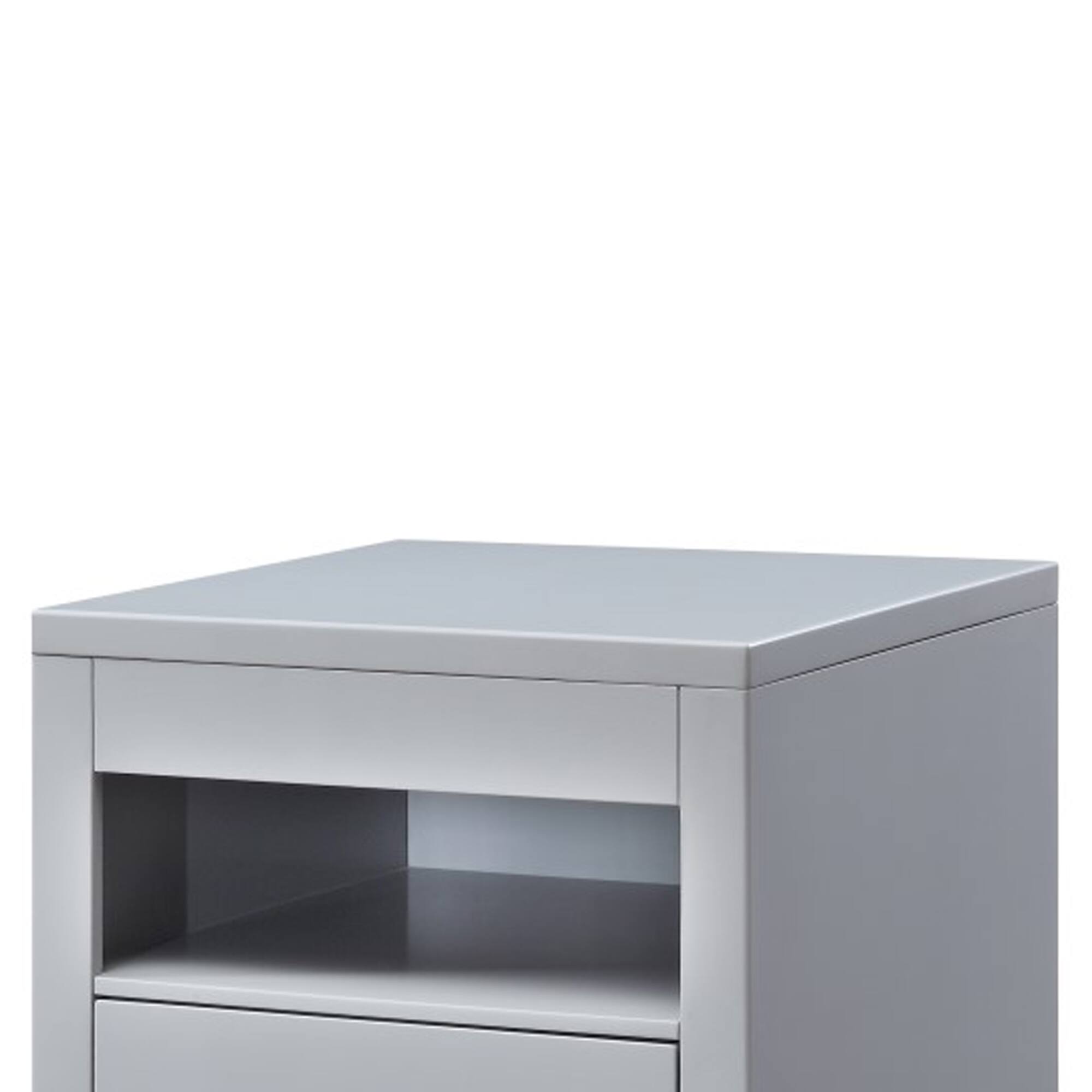 Alt View 3. Manhattan Lane - Transitional Style Wooden End Table with 1 Drawer - Gray and Black.