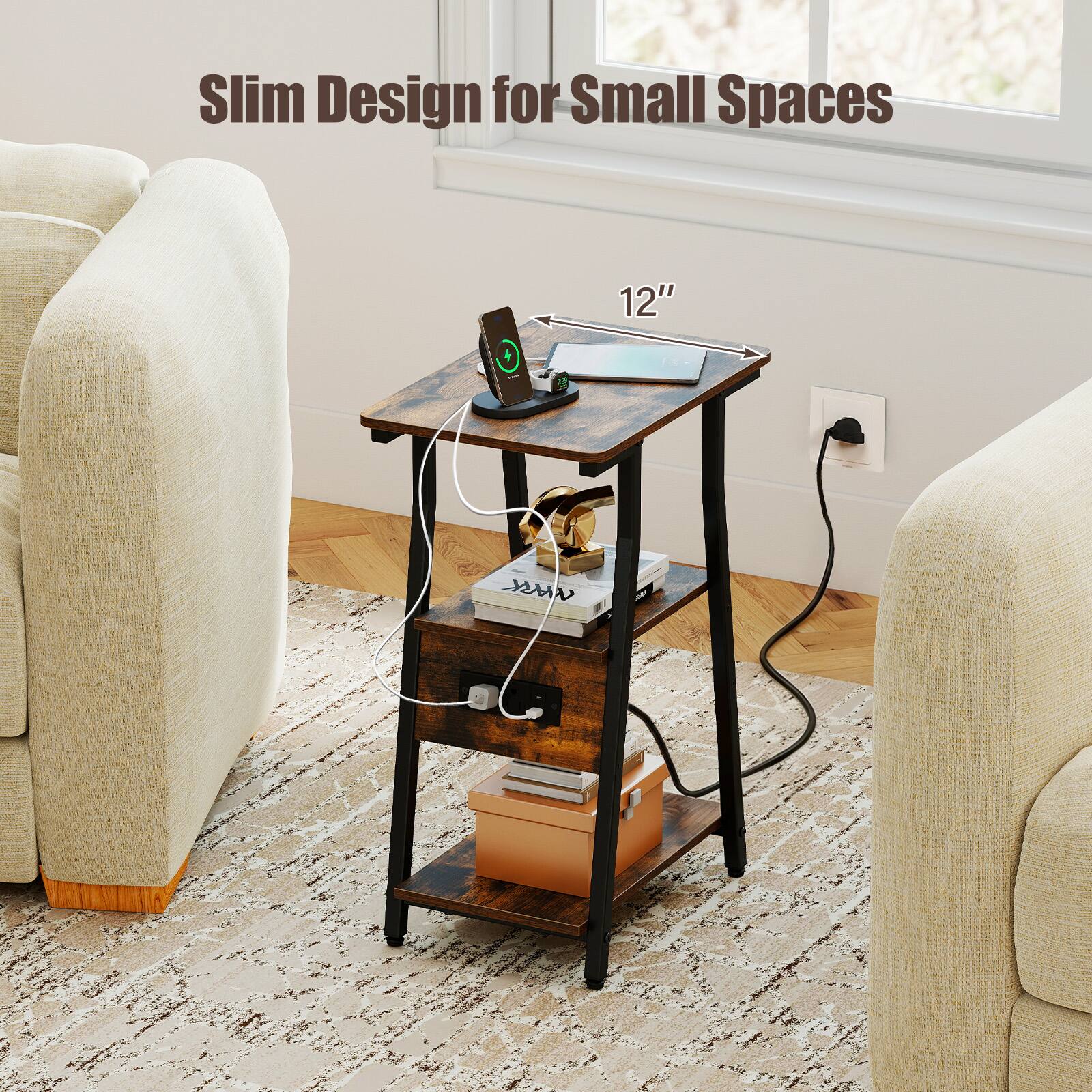 Slim Design for Small Spaces  
12"