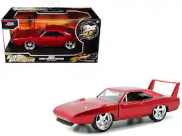 Dom's Dodge Charger Daytona Red Metallic "Fast & Furious 6" (2013) "25 Years of Fast & Furious" 1/32 Model Car by Jada