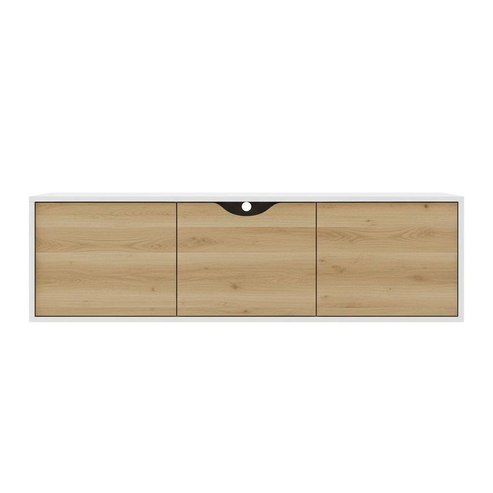 Alt View 3. FurniFact - White Floating TV Stand for Up to 80 Inch TVs – Wall Mounted Media Console - White.