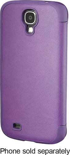 Front. Platinum™ - Leather Flip Case for Samsung Galaxy S 4 Cell Phones - Purple.