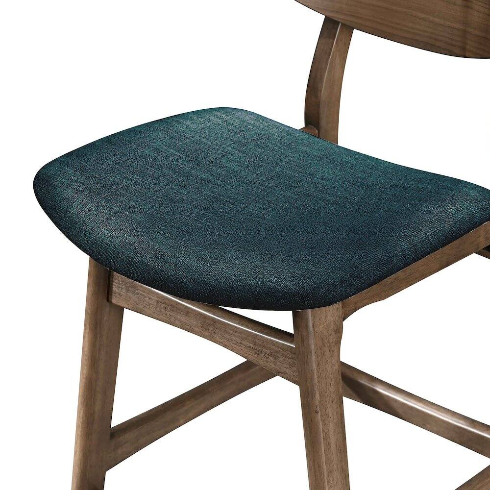 Alt View 4. New Classic Furniture - Oscar Wood Counter Chair in Walnut/Teal (Set of 6) - Teal.