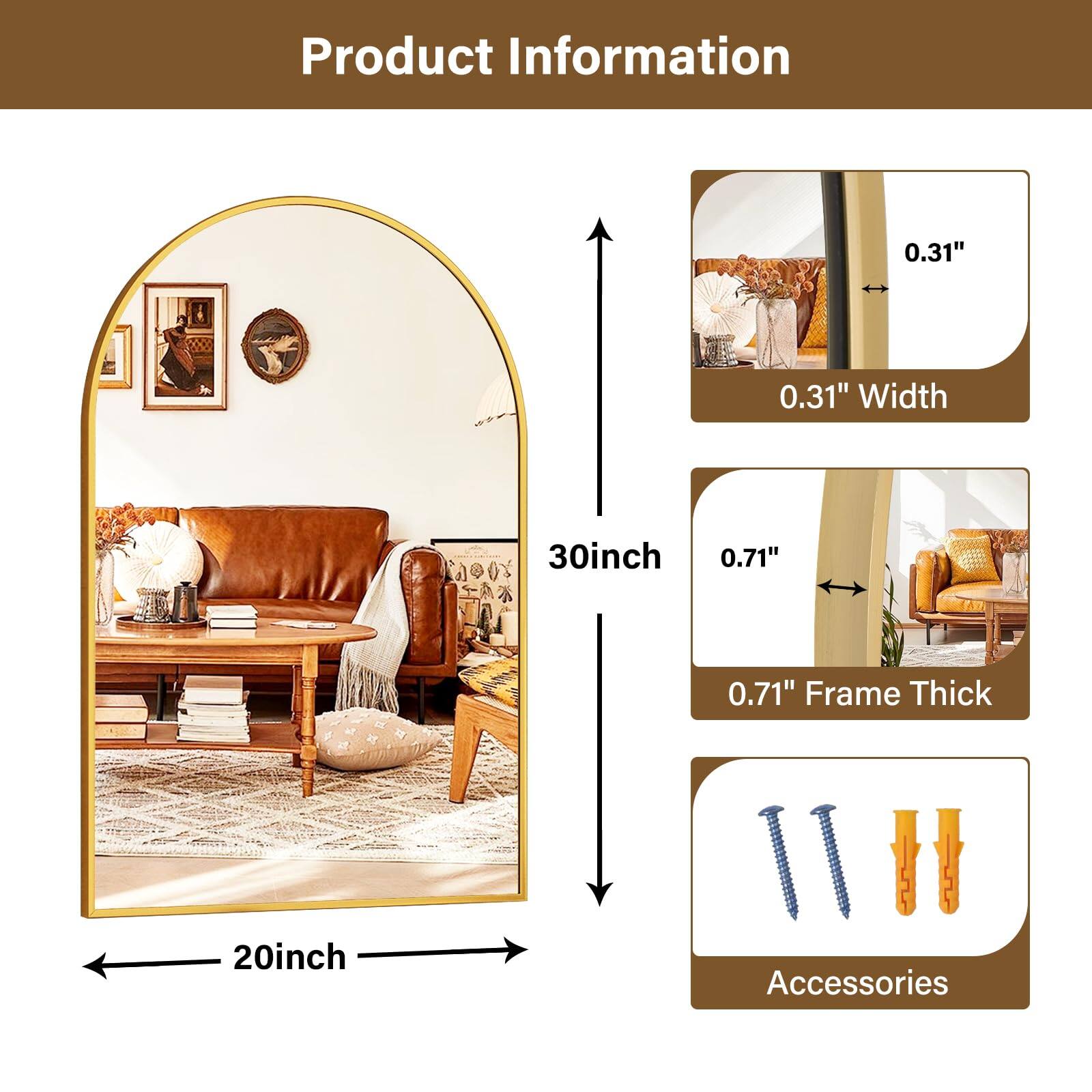 Product Information

- 0.31" Width
- 30inch
- 0.71" Frame Thick
- 20inch
- Accessories