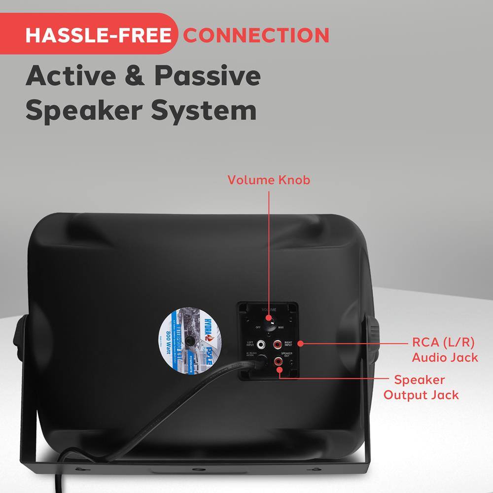 HASSLE-FREE CONNECTION

Active & Passive Speaker System

Volume Knob

RCA (L/R) Audio Jack

Speaker Output Jack