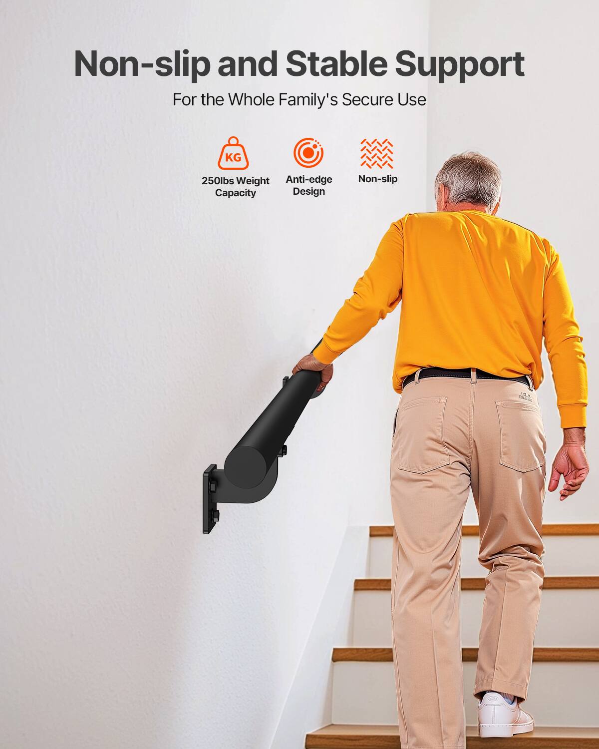 Non-slip and Stable Support  
For the Whole Family's Secure Use  

250lbs Weight Capacity  
Anti-edge Design  
Non-slip