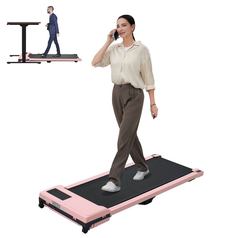 Front. Loheer - Loheer Pink Walking Pad 3 in 1 Portable Treadmill with Quiet Brushless Motor Under Desk Compact Home Office Workout - Pink.