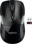 Front. Logitech - M525 Wireless Optical Ambidextrous Mouse - Black.