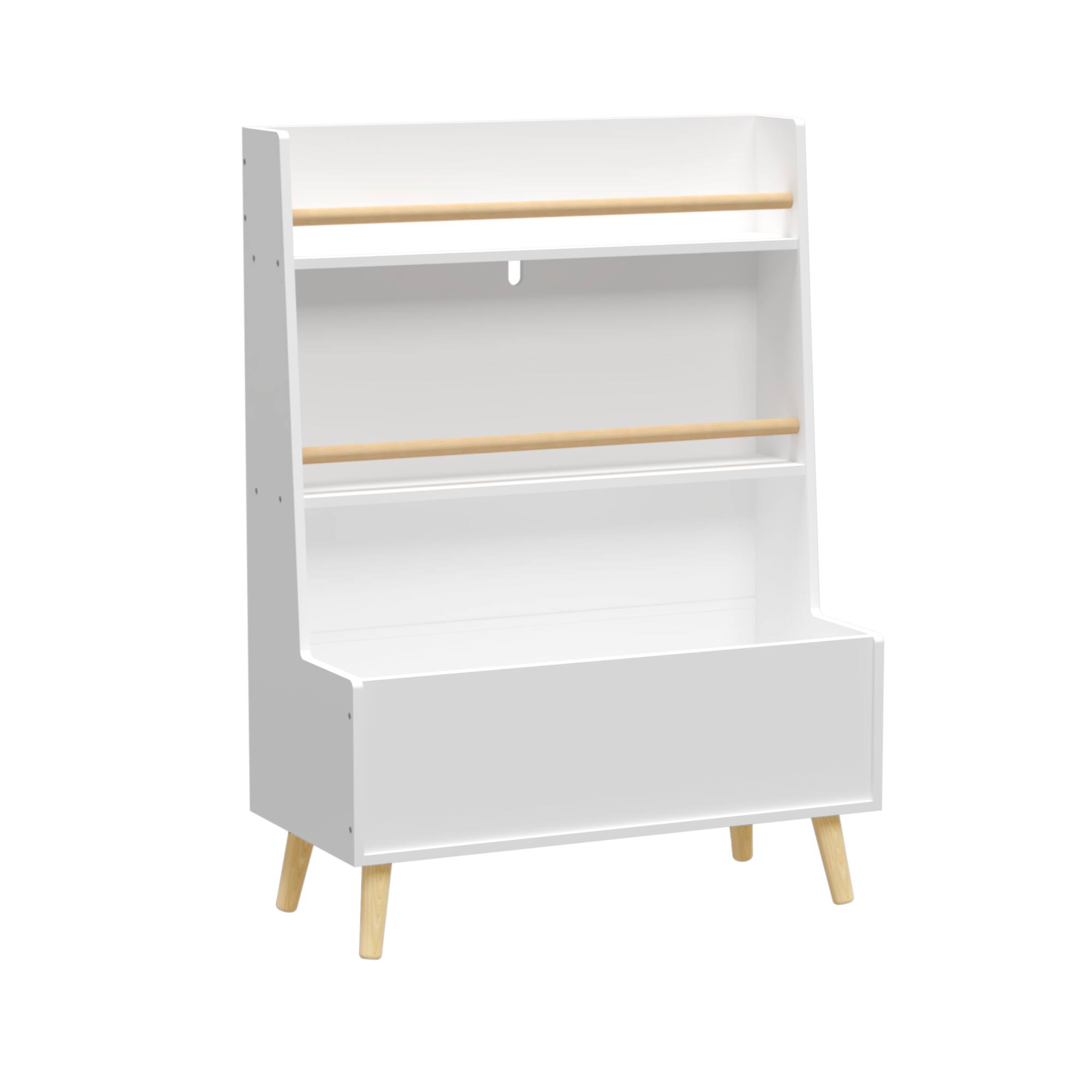 Alt View 2. Z-Edge - Kids Bookshelf and Toy Storage Organizer for Kids Room, Playroom, Nursery - White.