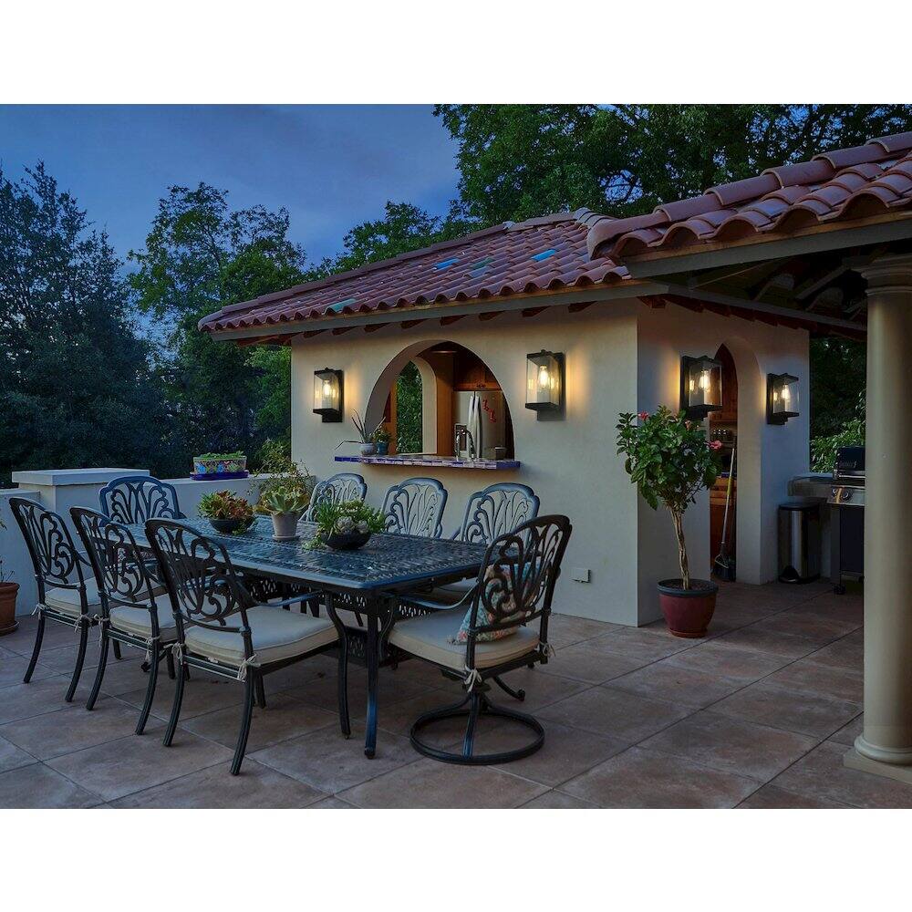Alt View 4. Elegant Lighting - Julien 6 Inch Outdoor Wall Sconce In Black - Black.