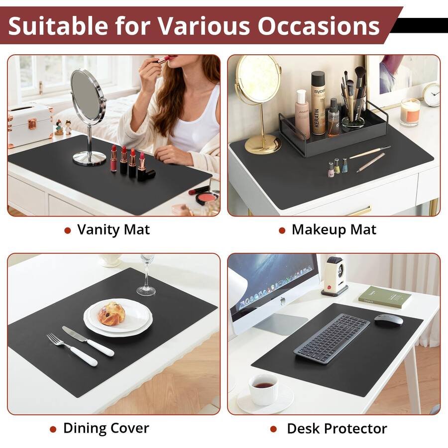 Makeup Mat Fabibe Makeup Mat For Vanity 17 X 28 Inch Dual sided Desk Protector Pad ...