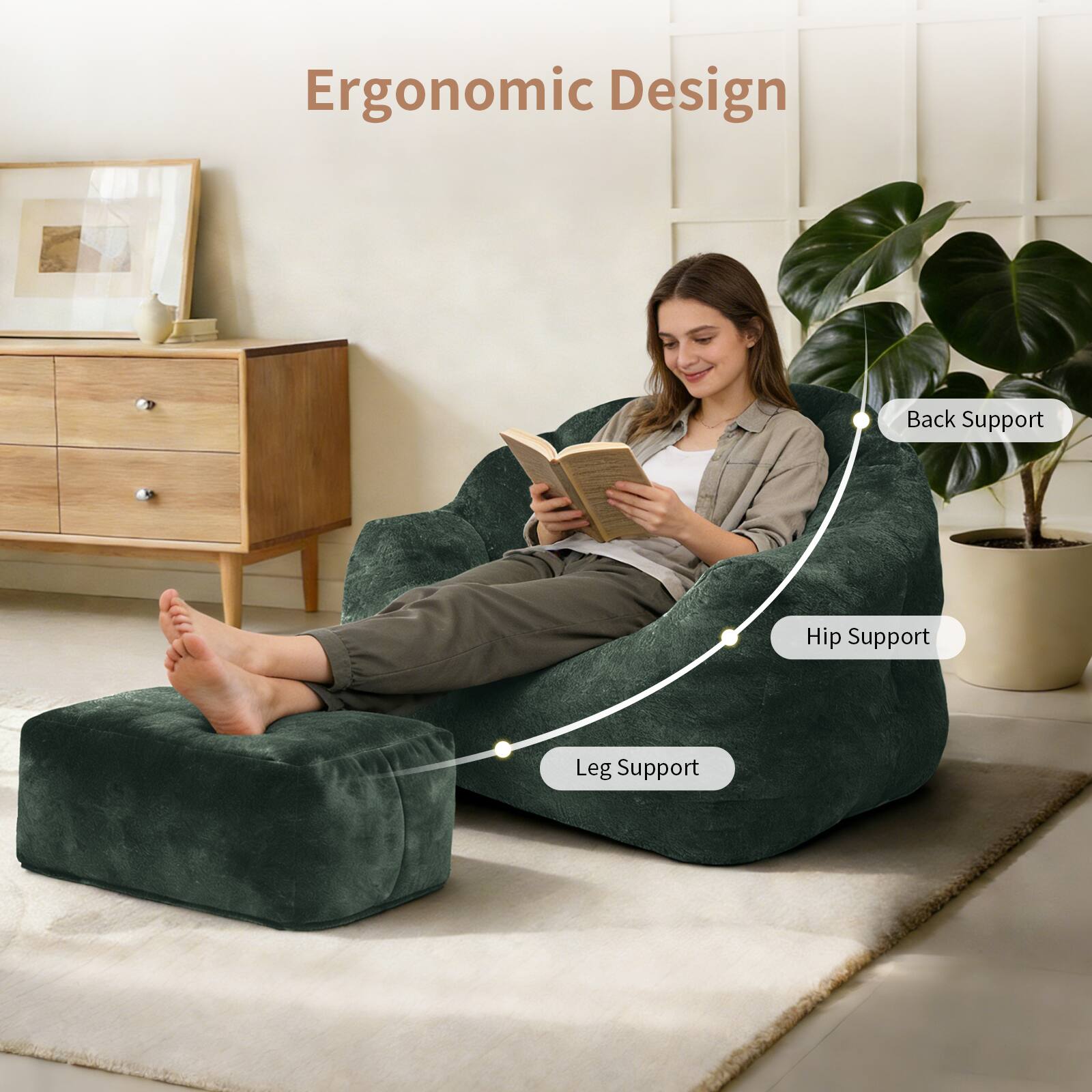 Ergonomic Design

- Back Support
- Hip Support
- Leg Support