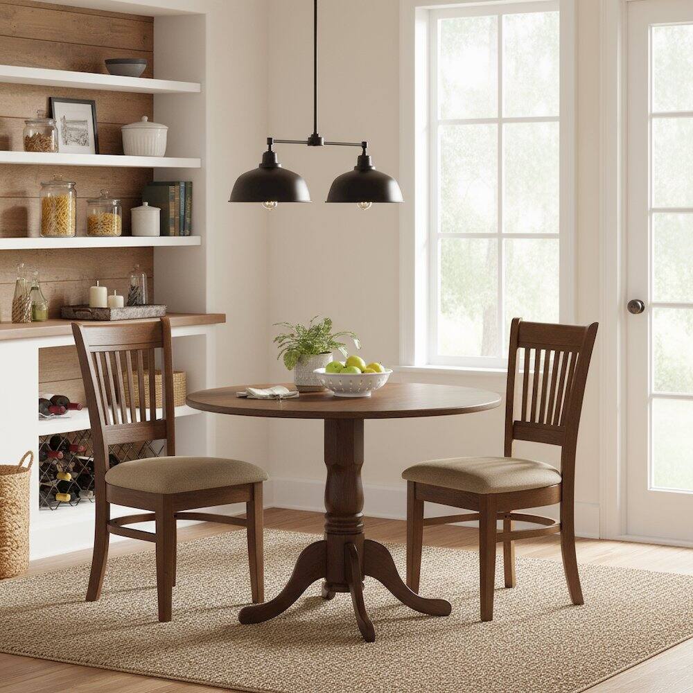 Alt View 3. FurniFact - 3-Piece Dining Set - Espresso.