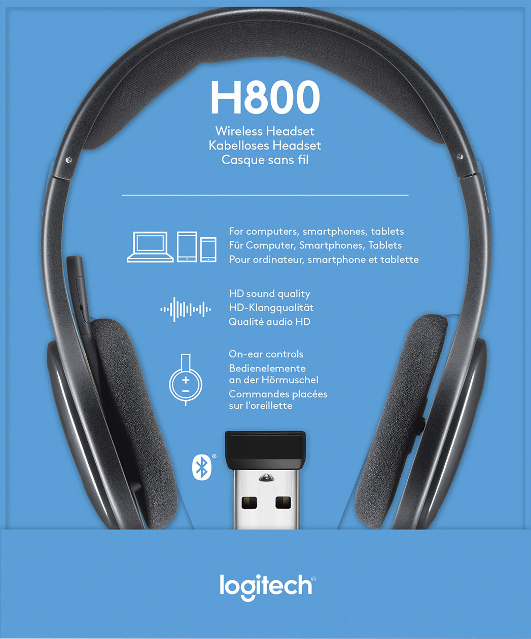 Casque Bluetooth Logitech H800 sans fil avec microphone