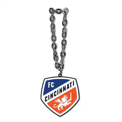 Front. MOJO - FC Cincinnati Team Logo Fan Chain Necklace - Orange.