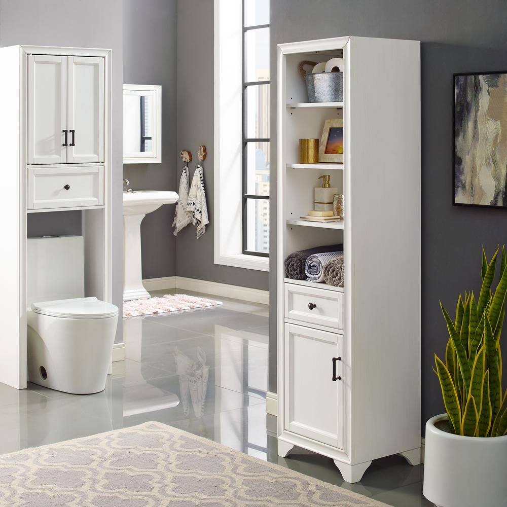 Alt View 1. Crosley Furniture - Tara Linen Storage Cabinet - White.
