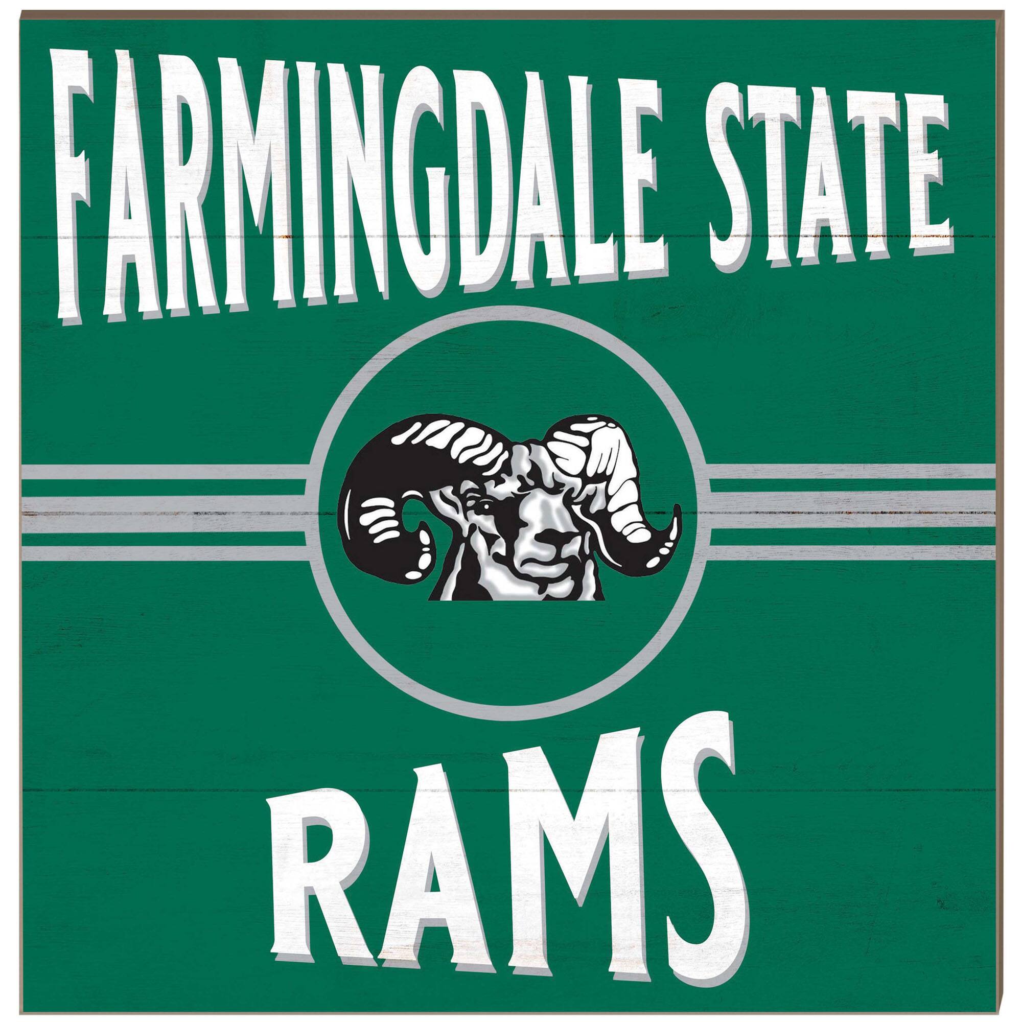 SUNY Farmingdale State Rams 10" x 10" Retro Team Sign