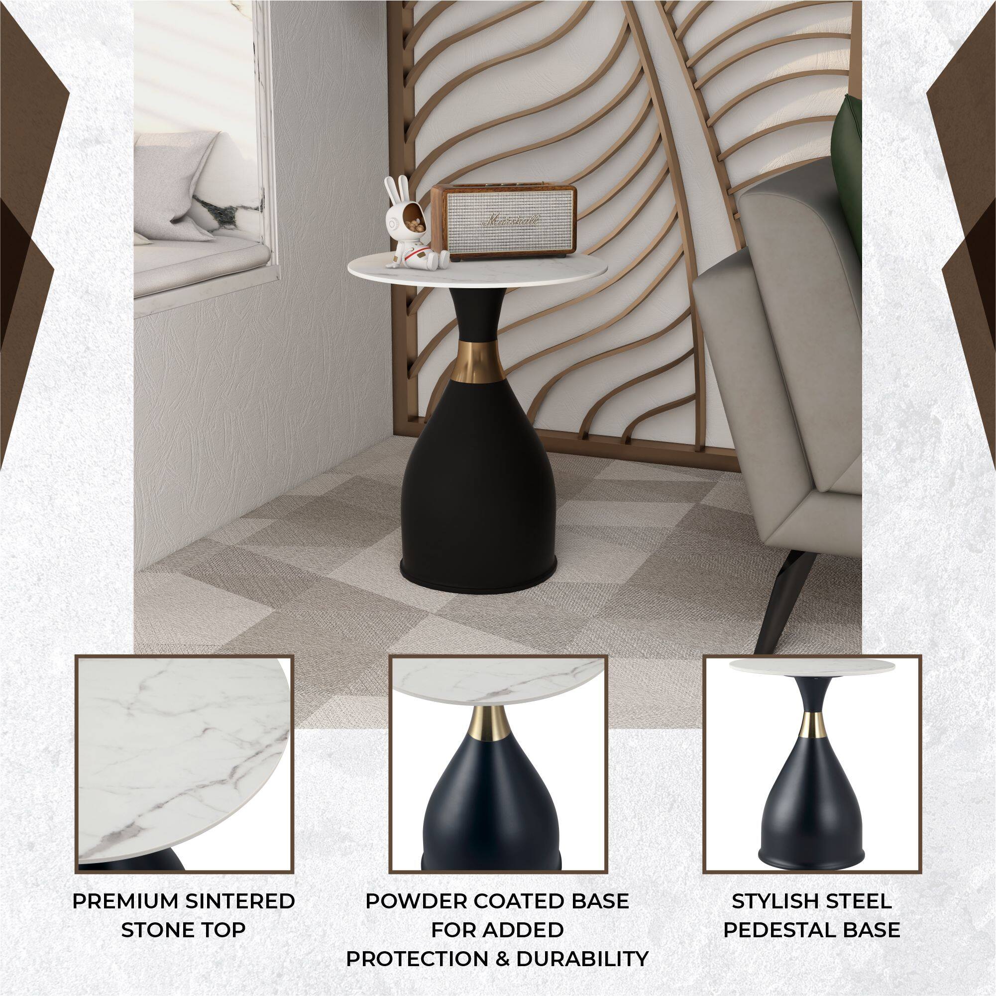 Matatc PREMIUM SINTERED POWDER COATED BASE STONE TOP FOR ADDED PROTECTION & DURABILITY STYLISH STEEL PEDESTAL BASE

- PREMIUM SINTERED STONE TOP
- POWDER COATED BASE FOR ADDED PROTECTION & DURABILITY
- STYLISH STEEL PEDESTAL BASE