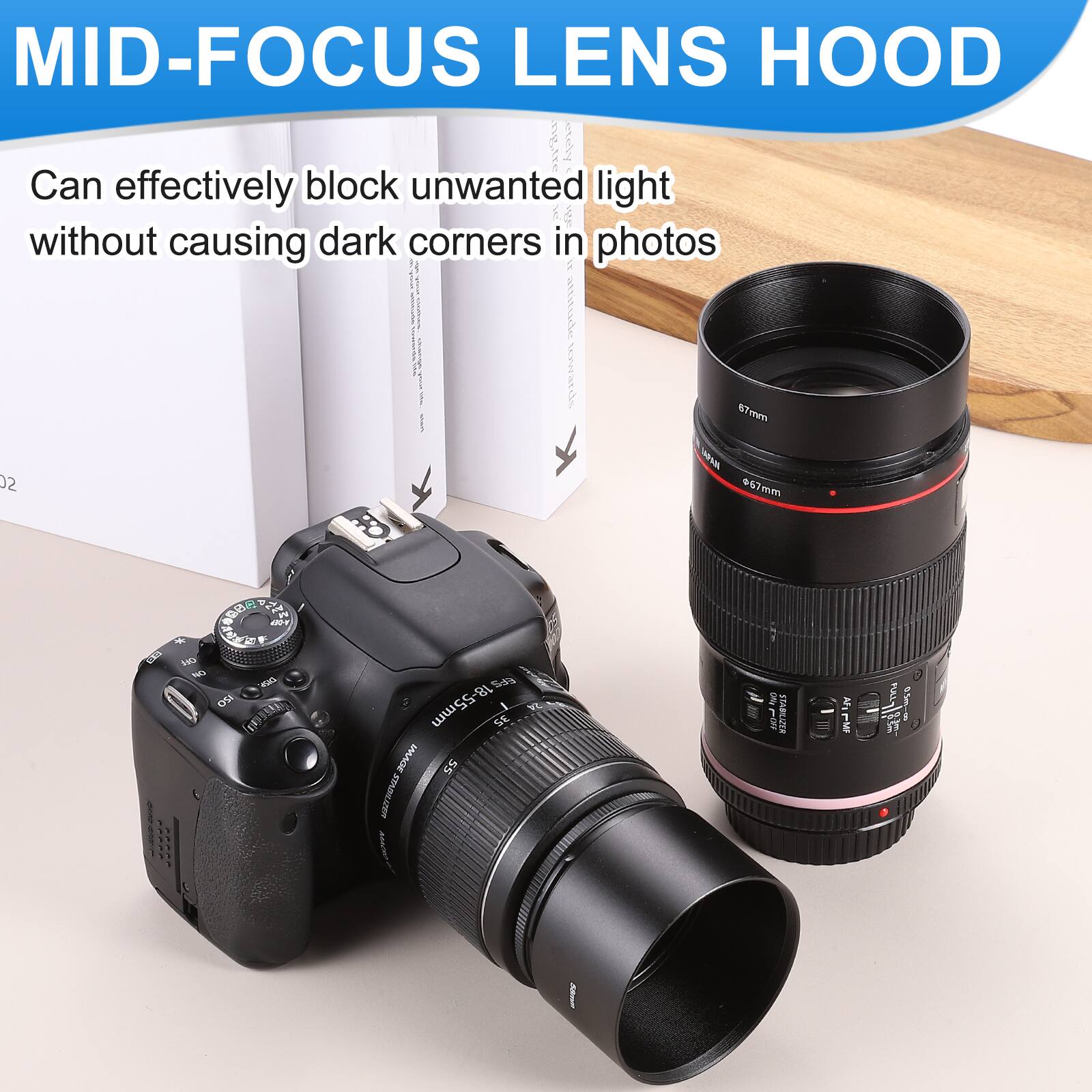 MID-FOCUS LENS HOOD

Can effectively block unwanted light without causing dark corners in photos