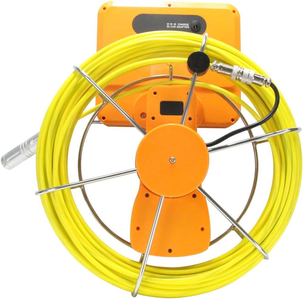 Alt View 2. Aukfa - Sewer Camera with 360° Dual-Camera - 7" HD Screen, IP68, 6 LED Lights, 100FT 6MM Cable, 16GB.