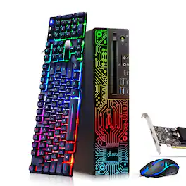 Lenovo - Refurbished Excellent - RGB M920 SFF Desktop Computer PC | Intel i5-8th | 16GB DDR4 RAM | 256GB + 1TB HDD| NVIDIA GTX 1050Ti | Wi-Fi | Win11 - Black