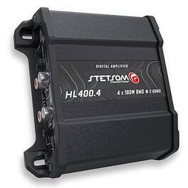 Stetsom - HL 400.4 OH2 4-Channel Class D Car Amplifier, 400W RMS, 2 Ohm Stable, Full Range with Variable Crossover - Black