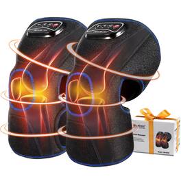 CINCOM - Knee Massager with Heat,Air Compression Elbow Knee Brace Massage for Pain Relief,(A Pair) - Black