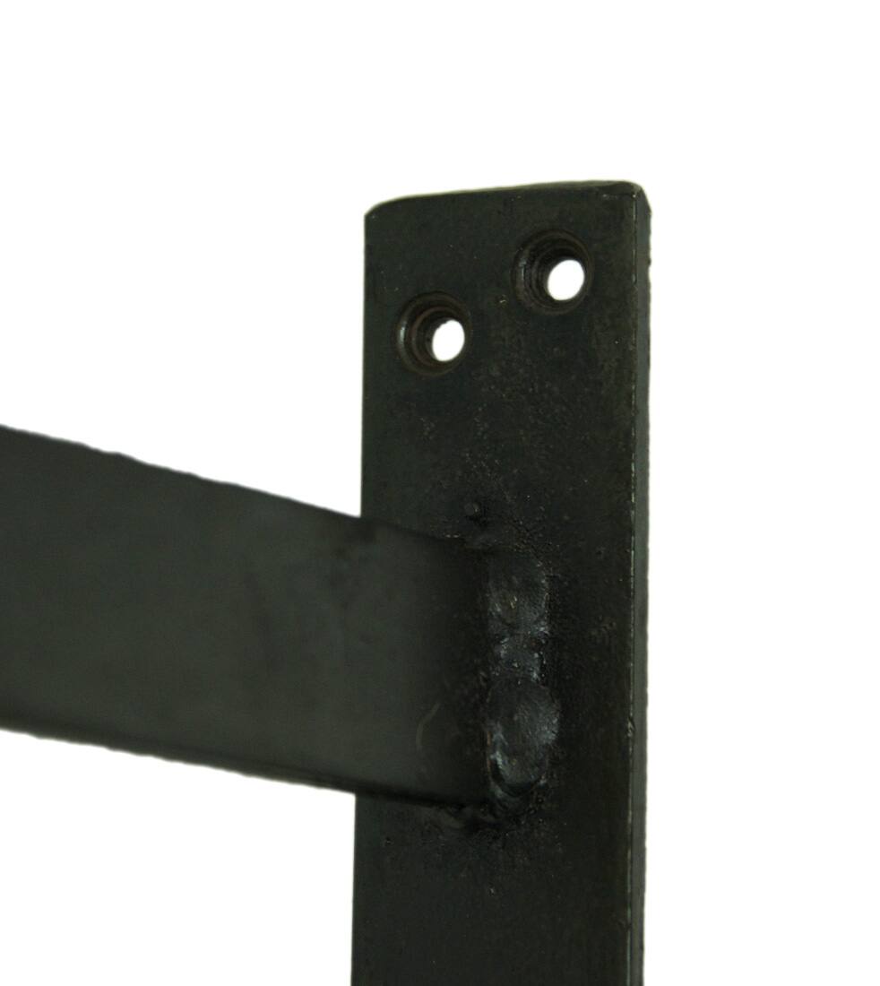 Alt View 2. Zeckos - Pair of Rustic Vintage Style Metal and Wood Pulleys and Hooks Wall Hanging - Black.