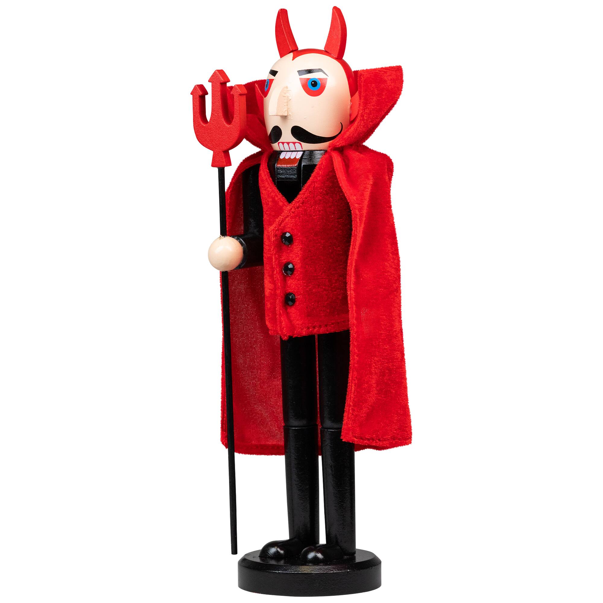 Alt View 3. Northlight - Devil with Pitchfork Halloween Nutcracker - 14" - Red and Black - Red.