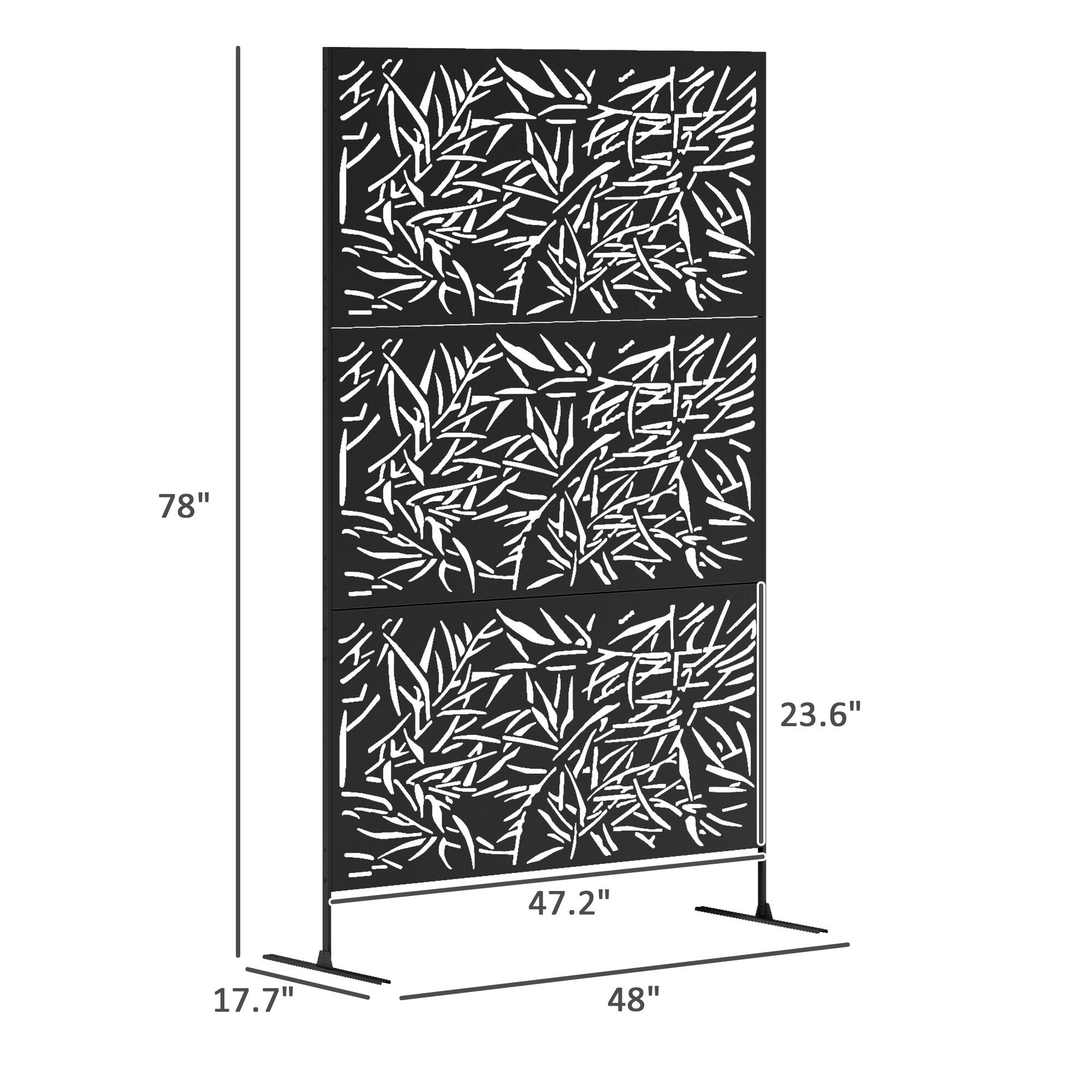 Outsunny Privacy Fence Screen, Metal Outdoor Privacy Screen Climbing ...