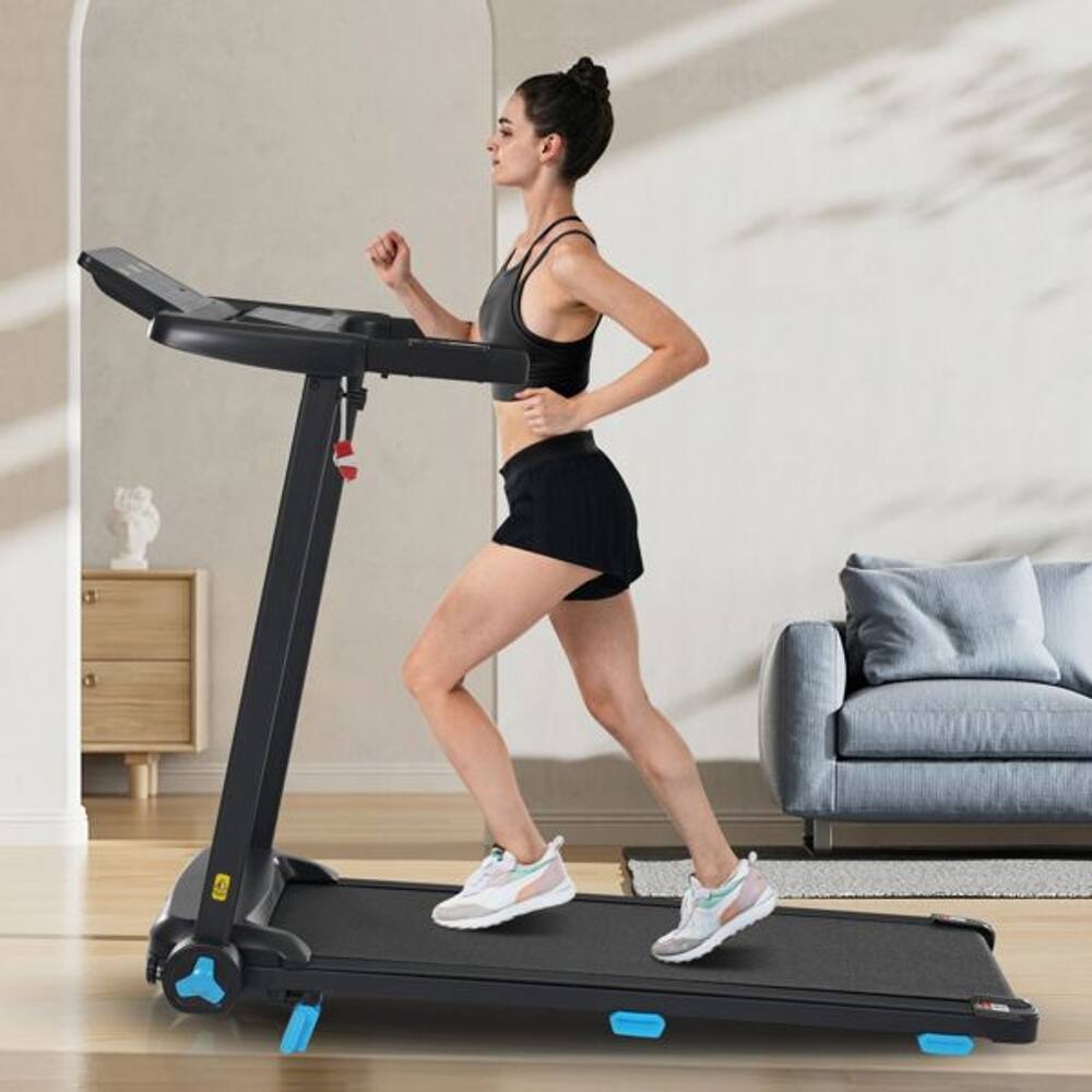Alt View 7. Loheer - Loheer Foldable Treadmill with Incline 3.0HP Quiet Home Running Machine 300 Lbs Capacity 10 MPH Bluetooth USB - Black.