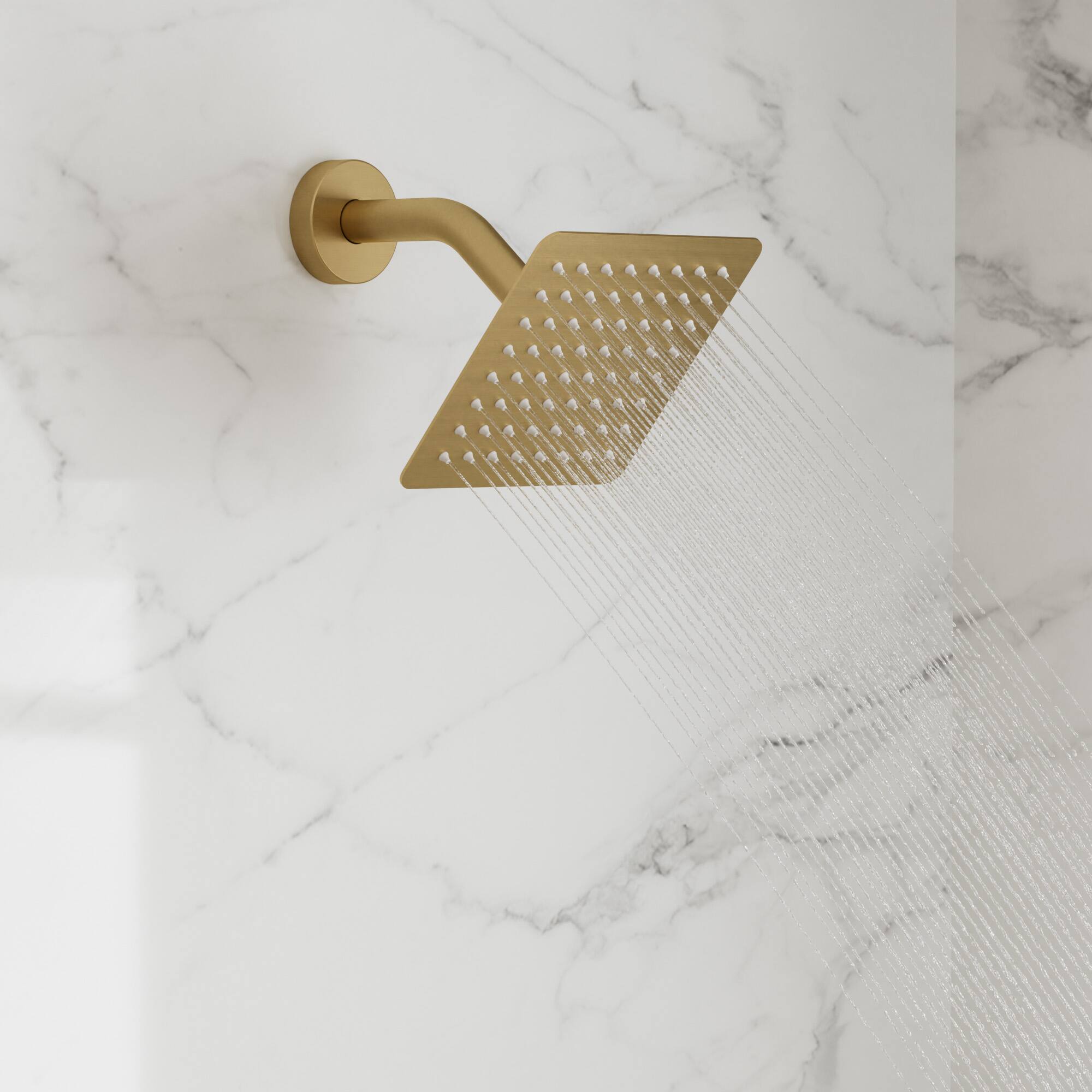 Alt View 5. GRANDJOY - 10" Rain Shower System with Handheld Shower Head and Single Handle Mixer Valve - Brushed Gold.