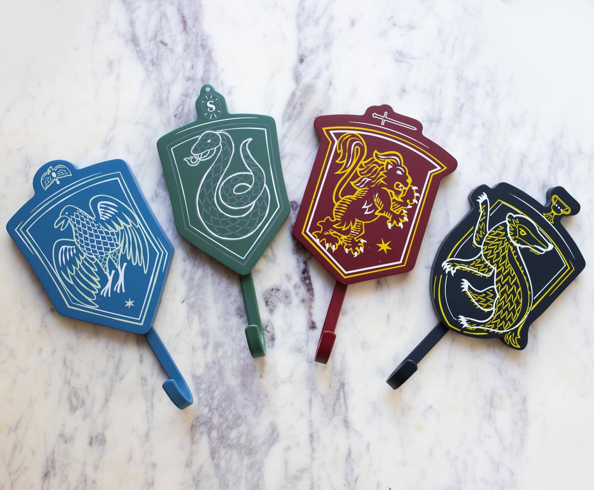 Alt View 3. Ukonic - Harry Potter Hogwarts Houses Wall Hooks Storage Rack | Set of 4 - Blue.