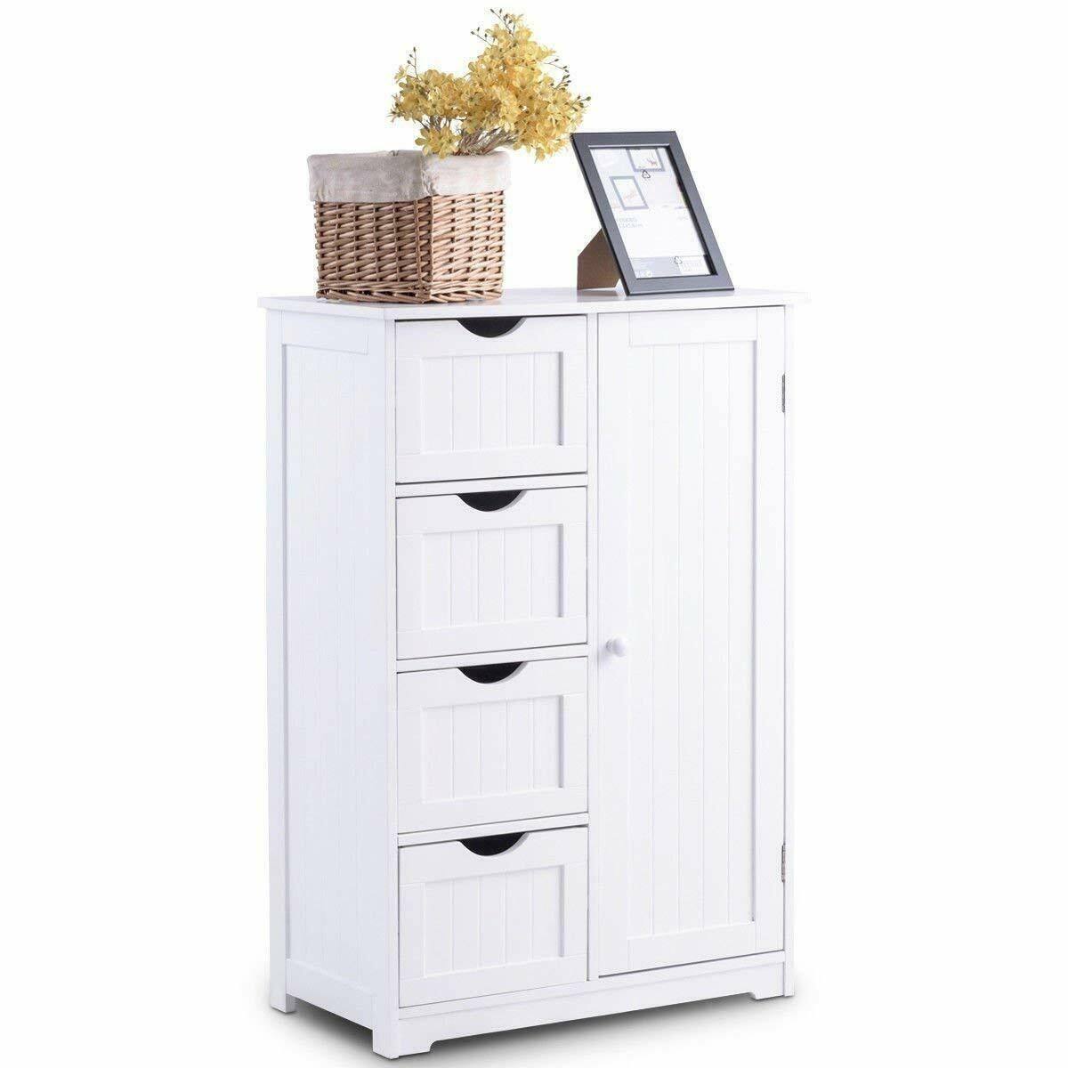 Front. Winado - 4 Drawers Dresser Shelf Cabinet Storage for Home Bathroom Organizers Furniture - W.