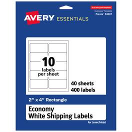 Avery - Matte Rectangle Labels, 2" x 4", 400ct - White