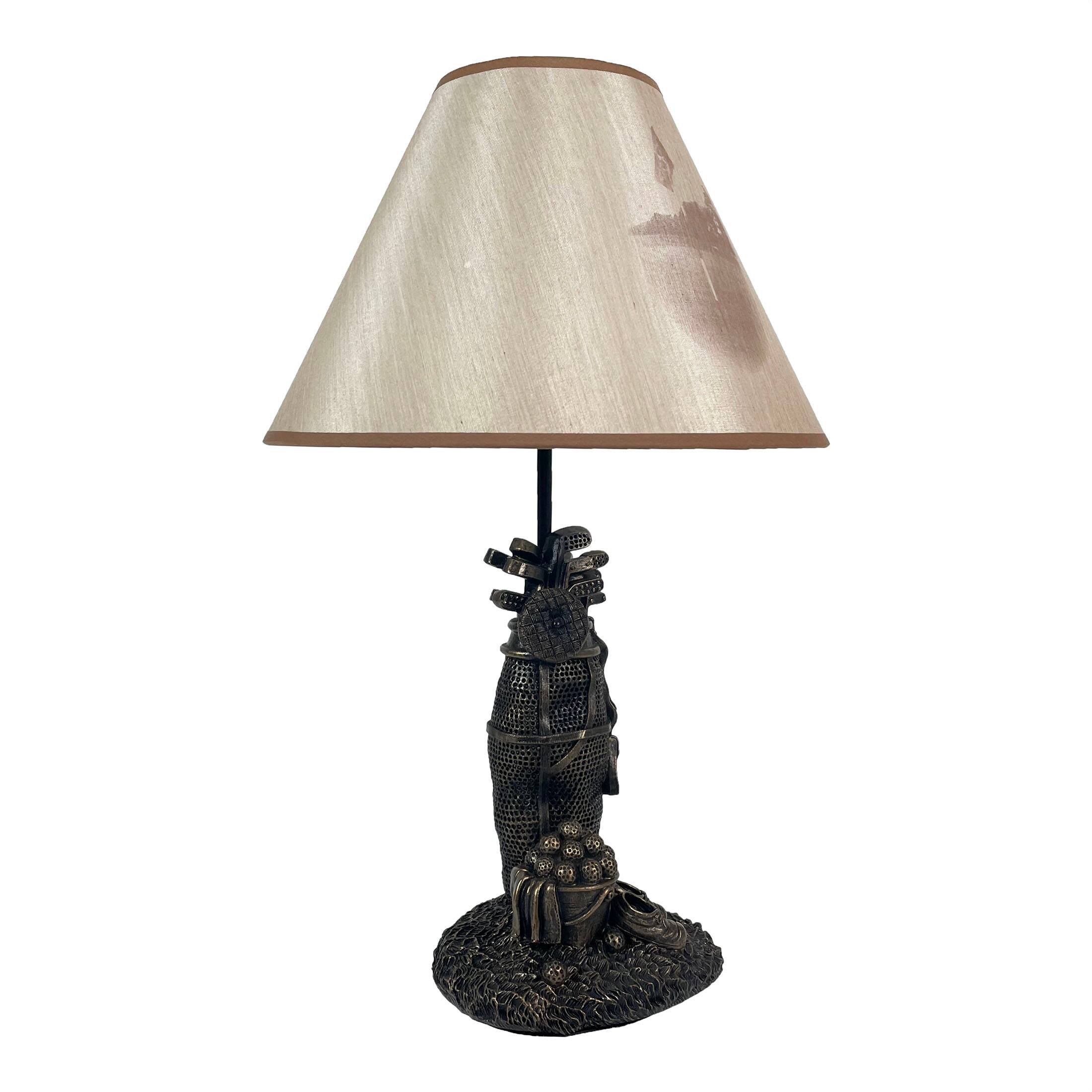 Alt View 1. Zeckos - Golf Lovers Tee Light Golf Bag Table Lamp w/Decorative Shade - Brown.