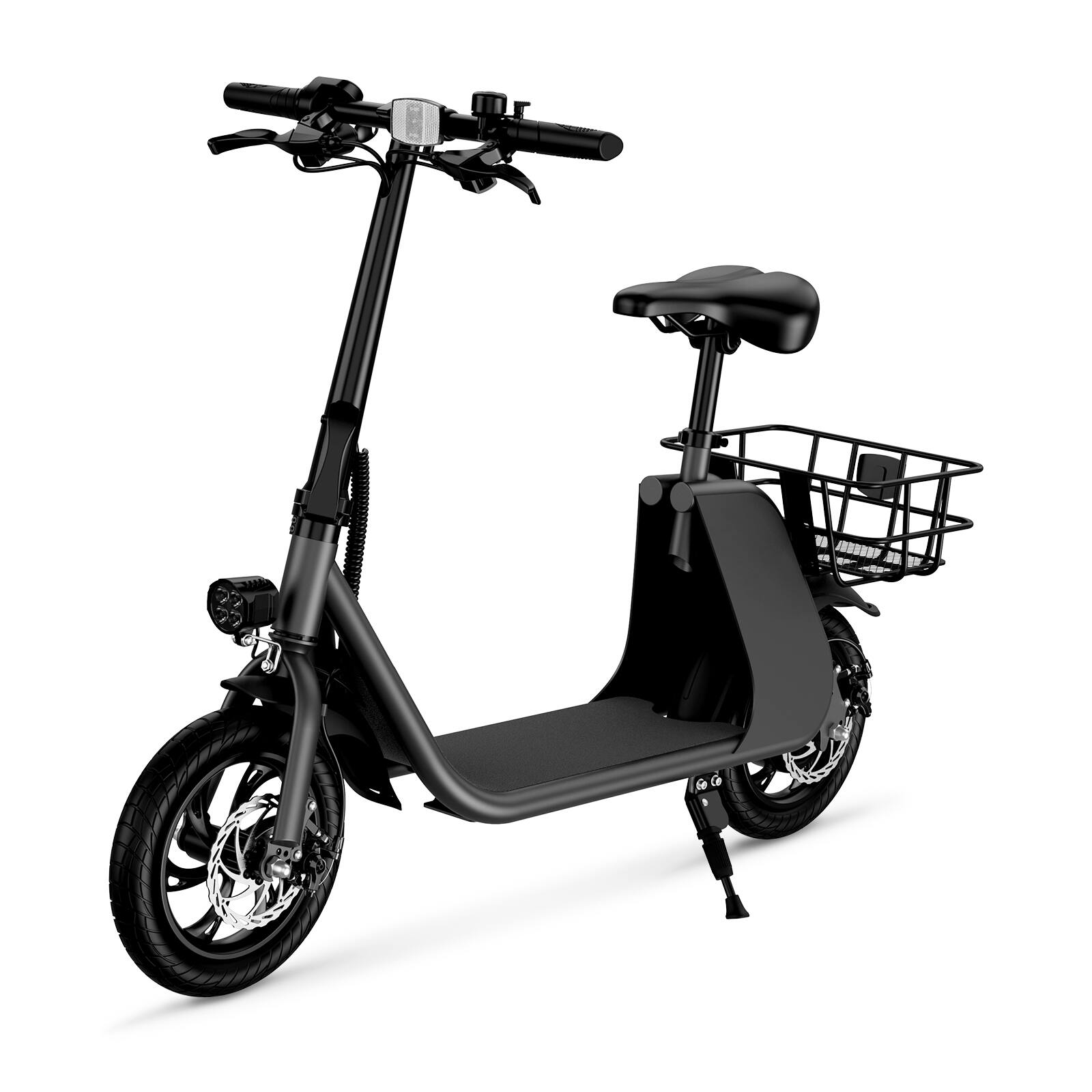 Windhorse - Urban Cruiser Foldable Electric Scooter with Seat, 450W Brushless Motor, 20 Miles Max Range, 20 MPH Max Speed - Black
