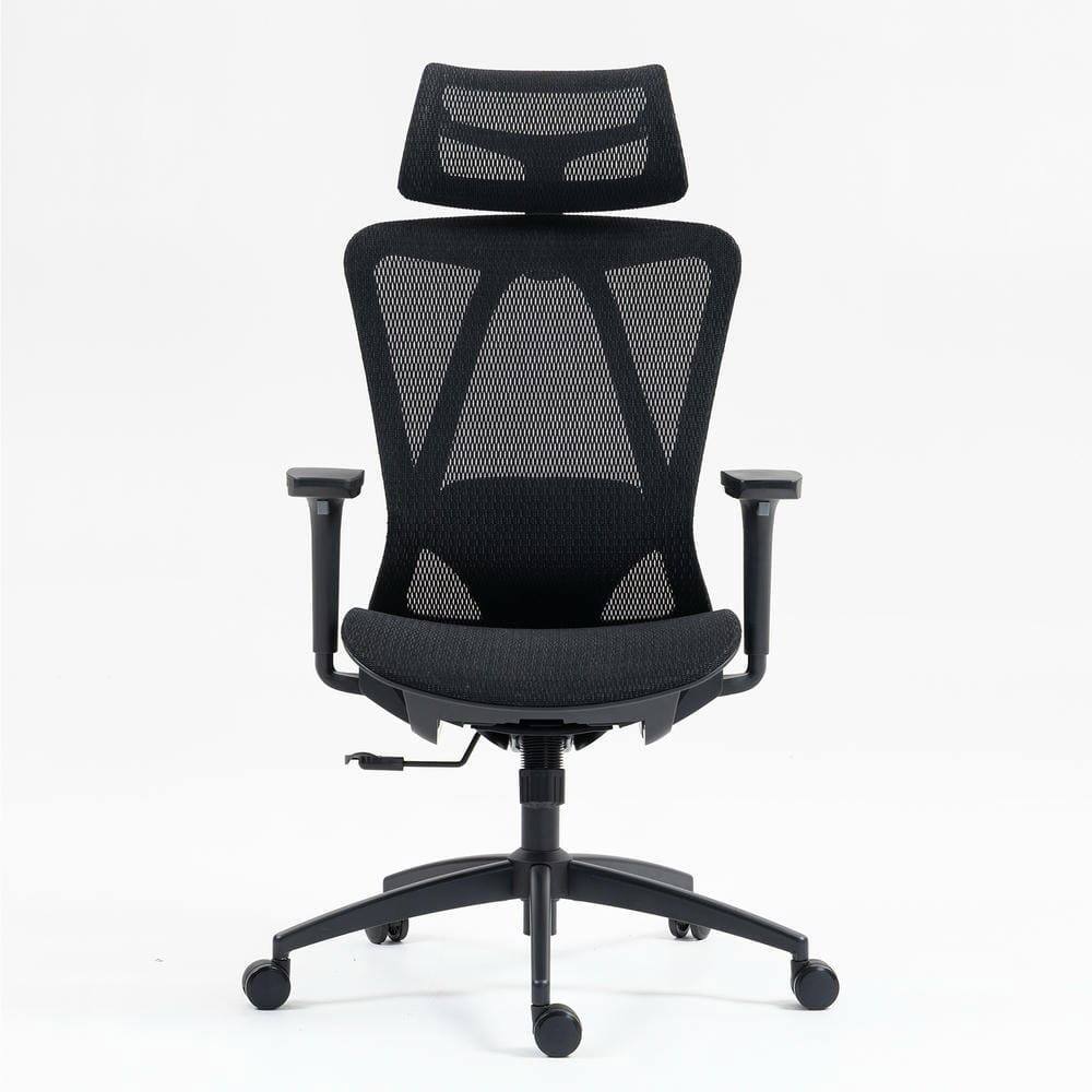 Angle. Kadyn - High Back Mesh Office Chair, 3D Adjustable Armrests, Breathable Ergonomic Design, 360° Swivel, Black - Black.
