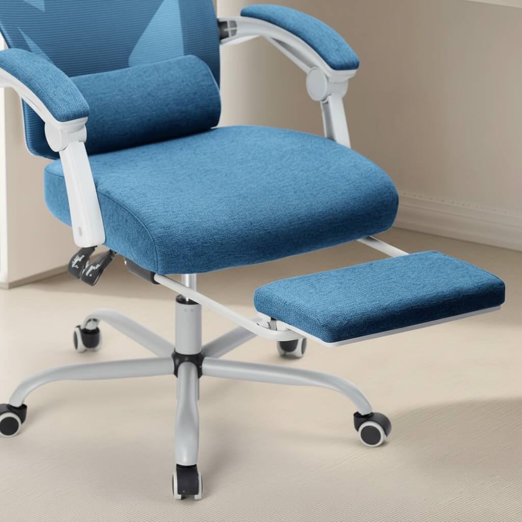 Alt View 5. AOITUN - Home Office Desk Chair Blue with Lumbar Support and High Back - Ergonomic Swivel Chair for Daily Use - Blue.