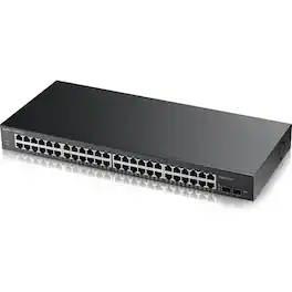 ZYXEL - GS1900-48 L2 Web Managed 48-Port GbE Rackmount Switch with 2 SFP, Total 50-Ports - 48 Ports - Web Managed- 48 x - Black